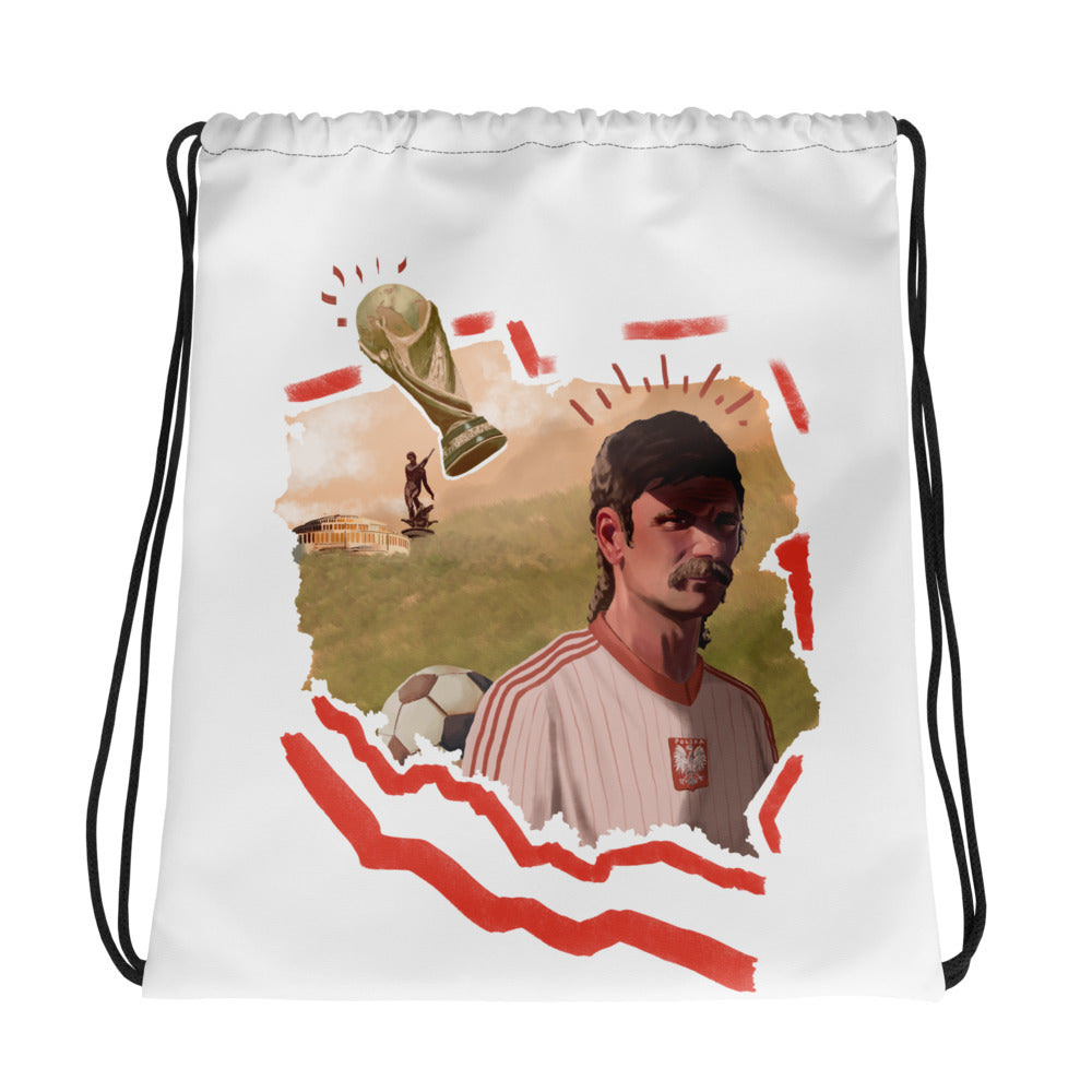 Poland World Cup Drawstring Bag