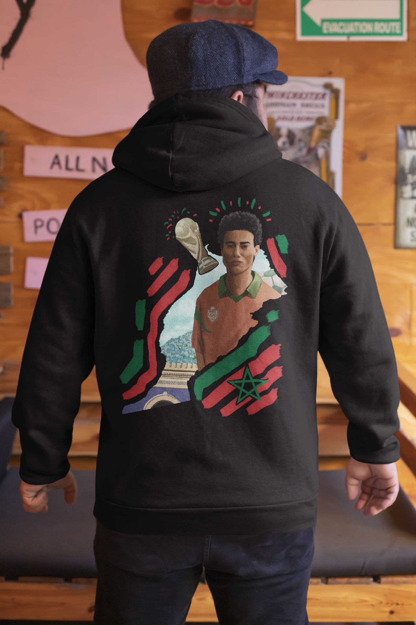 Morocco world cup black hoodie