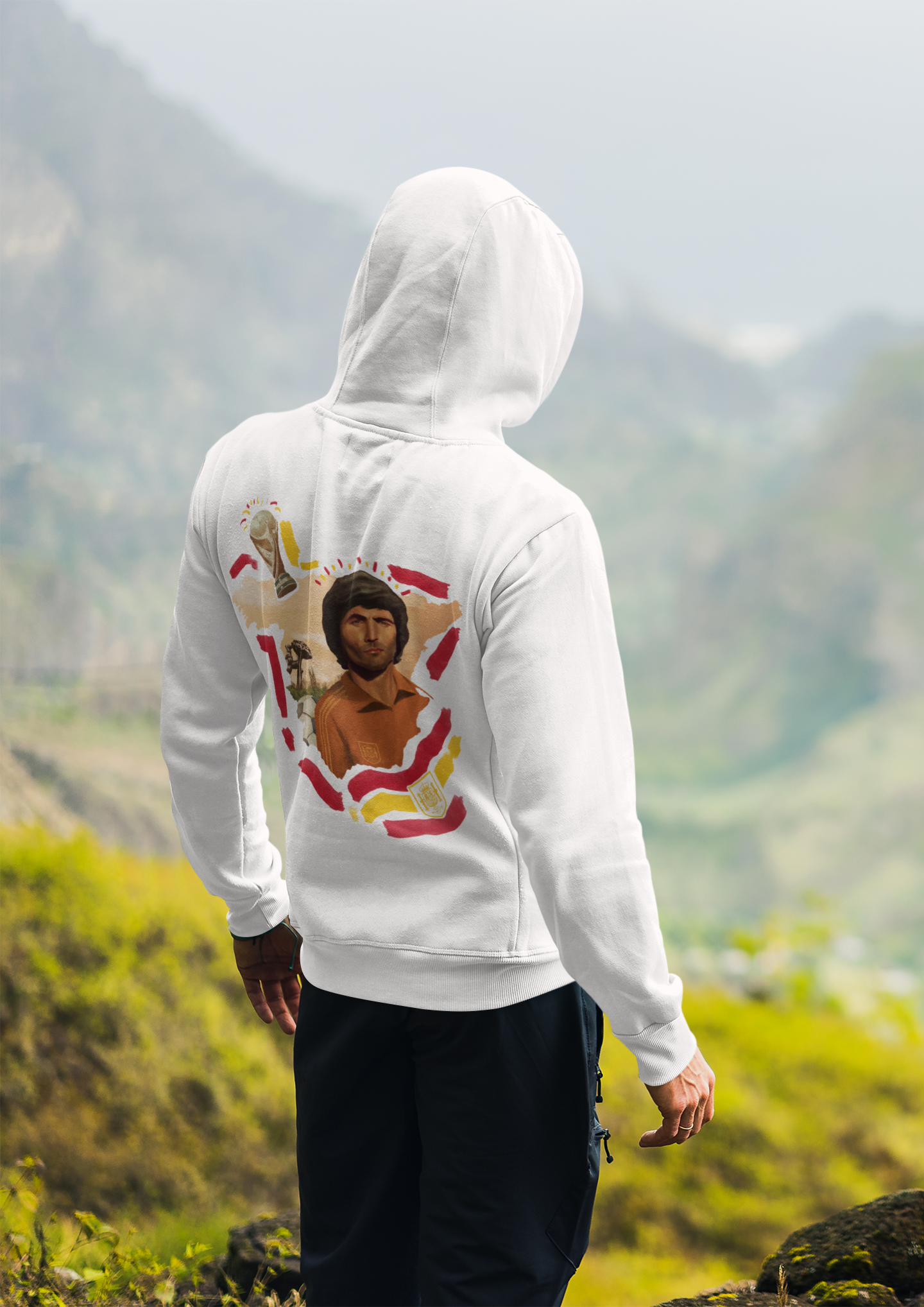 Spain world cup white hoodie