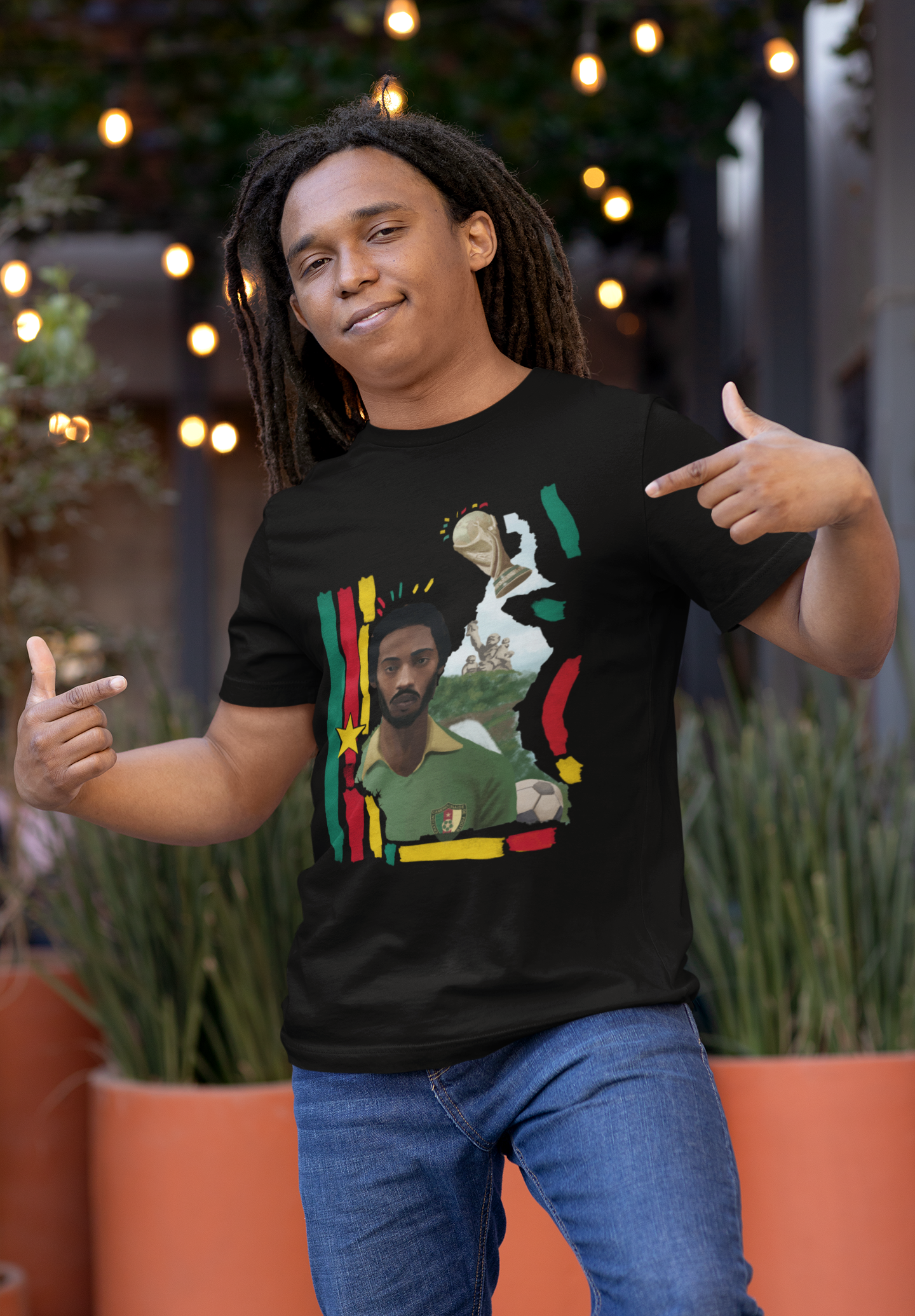 Cameroon world cup black t-shirt