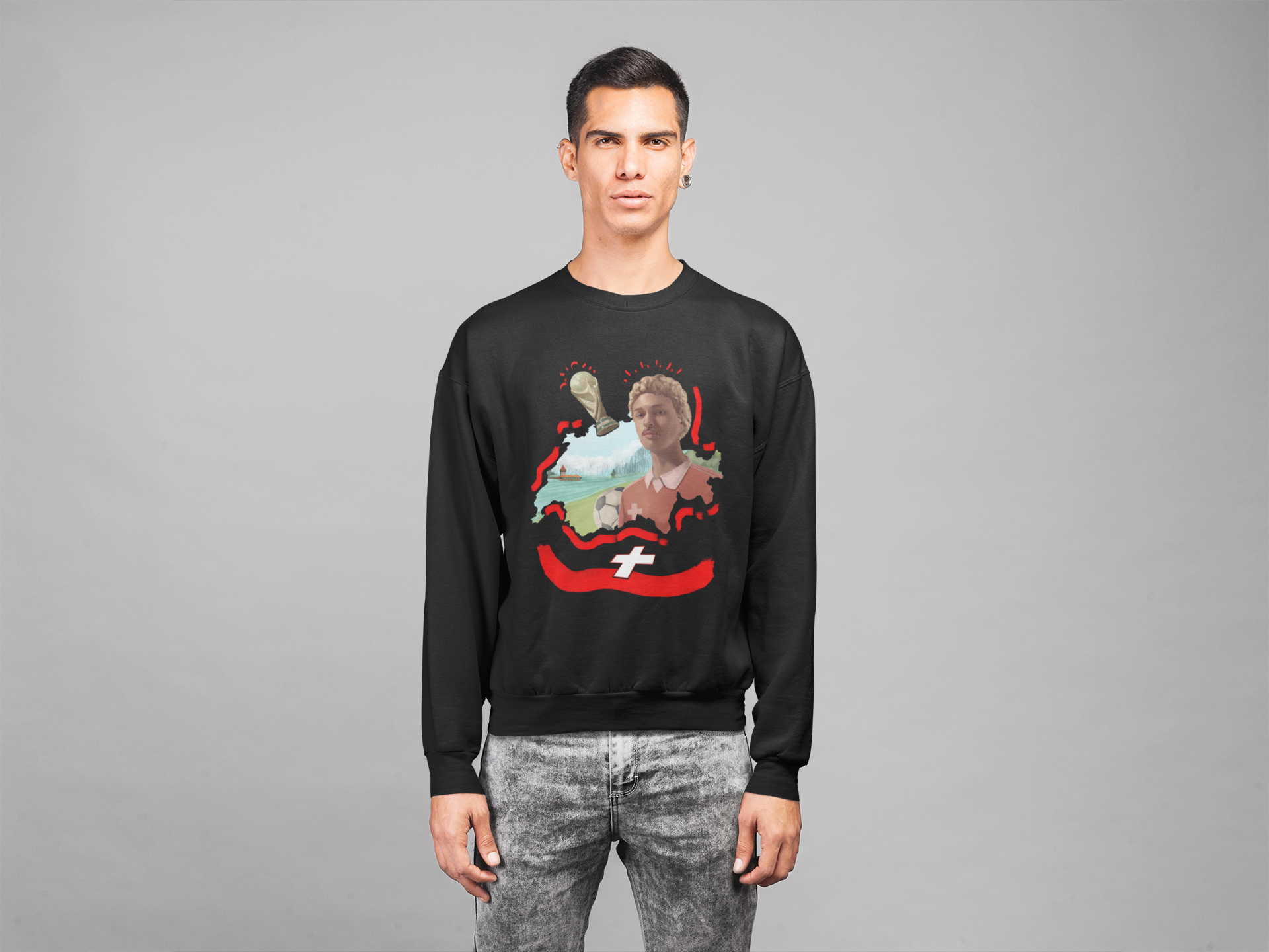 Switzerland world cup black sweatshirt