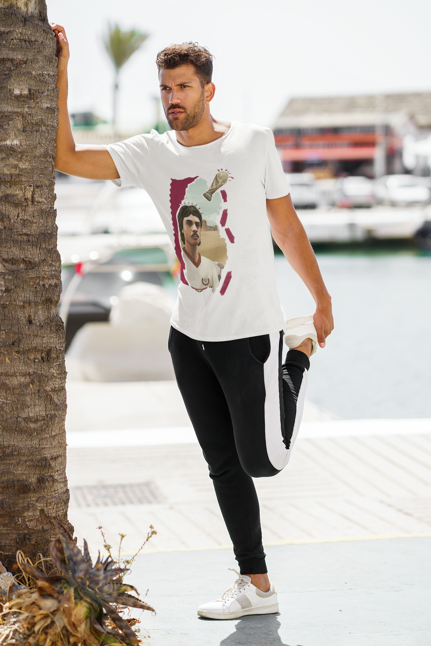 Qatar world cup white t-shirt