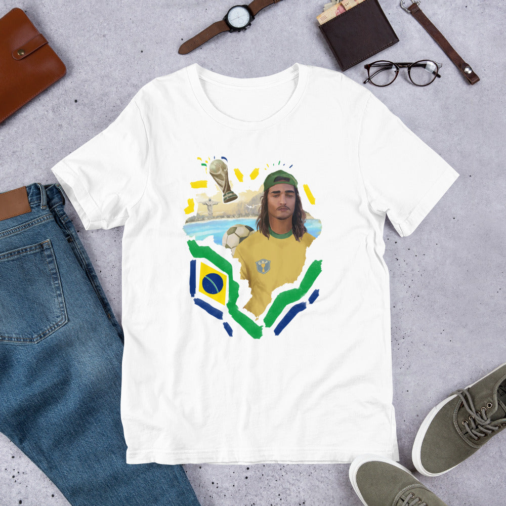 lepni.me T-shirt Herr Brasilien Fotbollströja med Ditt Namn och Nummer |  Brazilian Flag Badge Personlig Jersey Custom Topp | Fans av VM 2022 